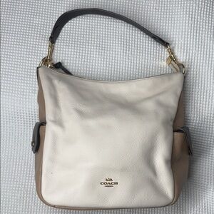 Coach Two-Tone Cream and Tan Shoulder Bag - J2081-6154